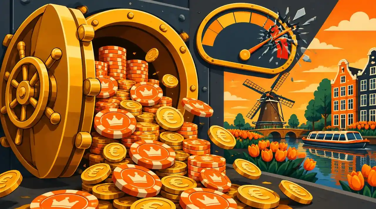 Open kluis met casinofiches en euromunten als beeld voor een casino zonder limiet en zonder stortingslimiet
